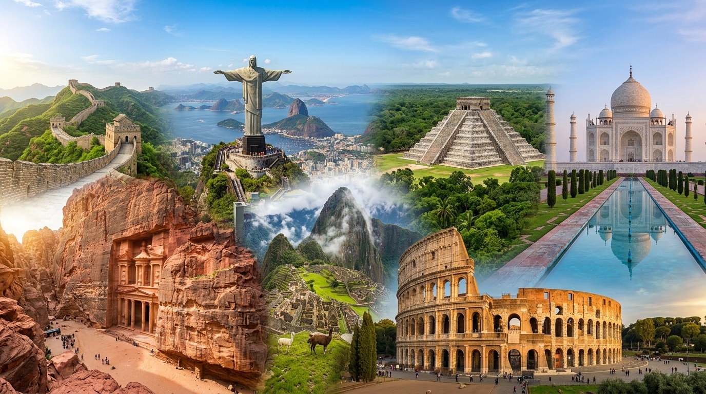 explorez les sept merveilles du monde moderne et plongez dans leur histoire fascinante à travers un voyage captivant à travers ces monuments emblématiques.