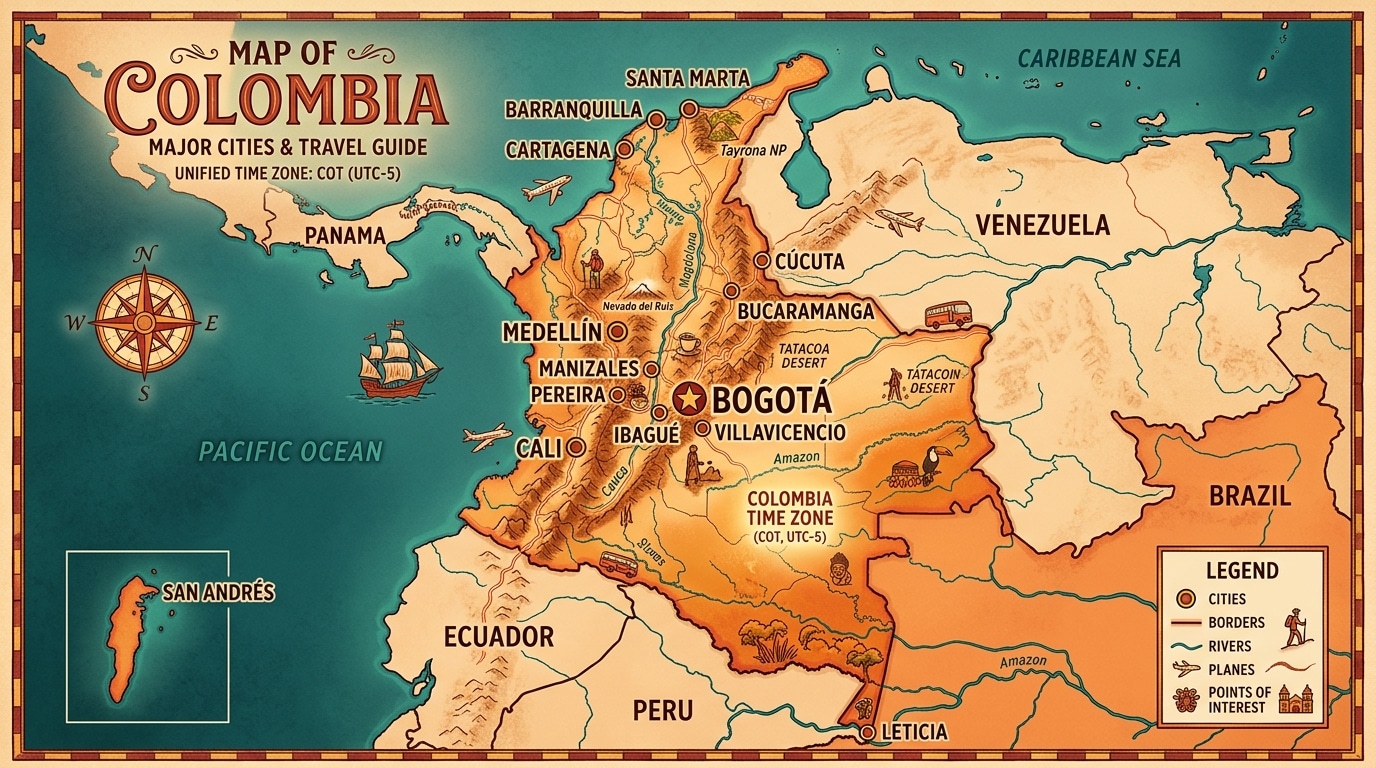 découvrez l'heure en colombie, son décalage horaire par rapport à la france et l'explication des fuseaux horaires pour mieux planifier vos communications et voyages.