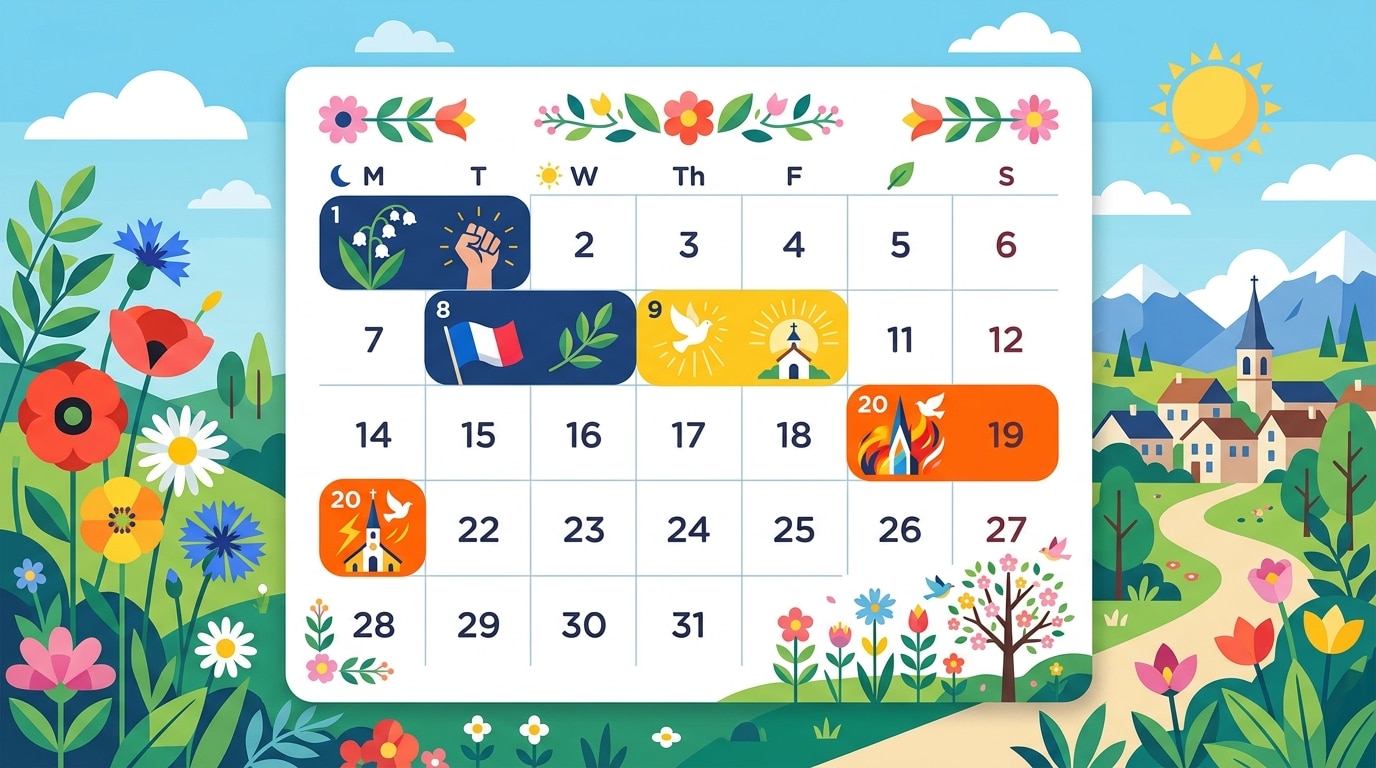 découvrez les jours fériés de mai 2026, leurs dates exactes et leur impact sur votre calendrier pour mieux organiser vos congés et événements.