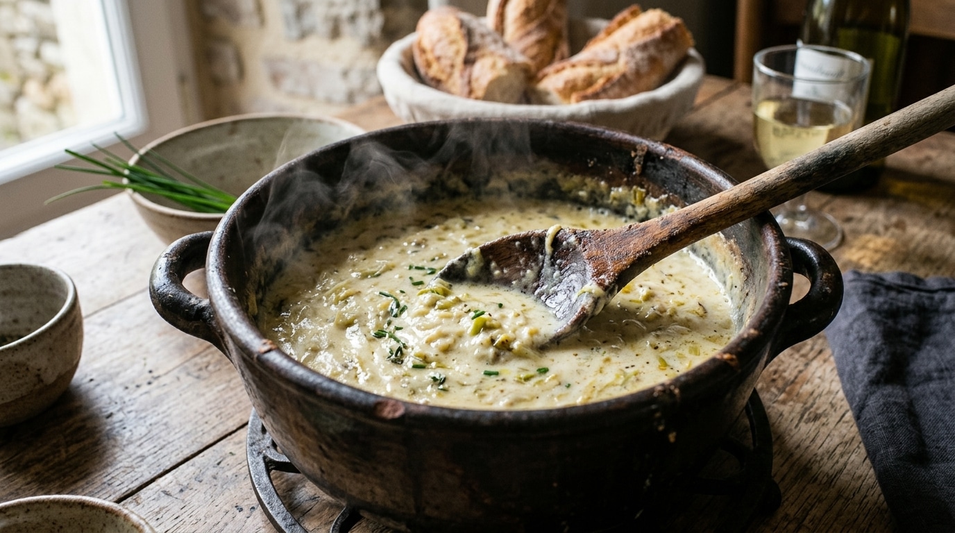 découvrez une recette facile de fondue de poireaux pour un plat savoureux et réconfortant, parfait en accompagnement ou en entrée.
