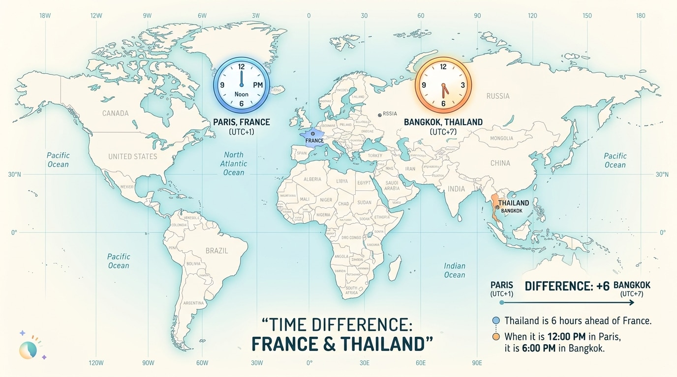comprenez les différences de fuseaux horaires entre la france et la thaïlande, les impacts du décalage horaire et nos conseils pour mieux gérer le jet lag lors de vos voyages.